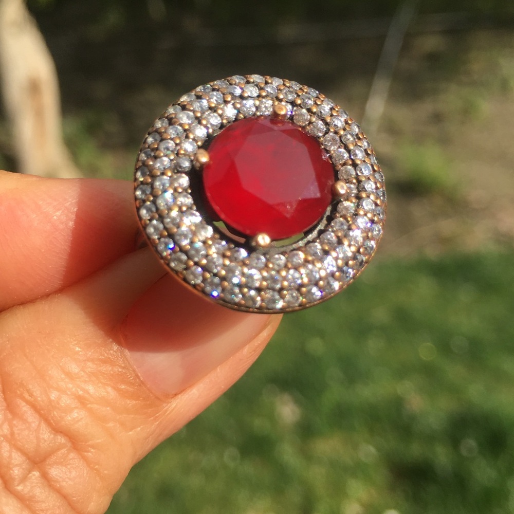 Vintage Ruby Turkish Ring - size 7.5
